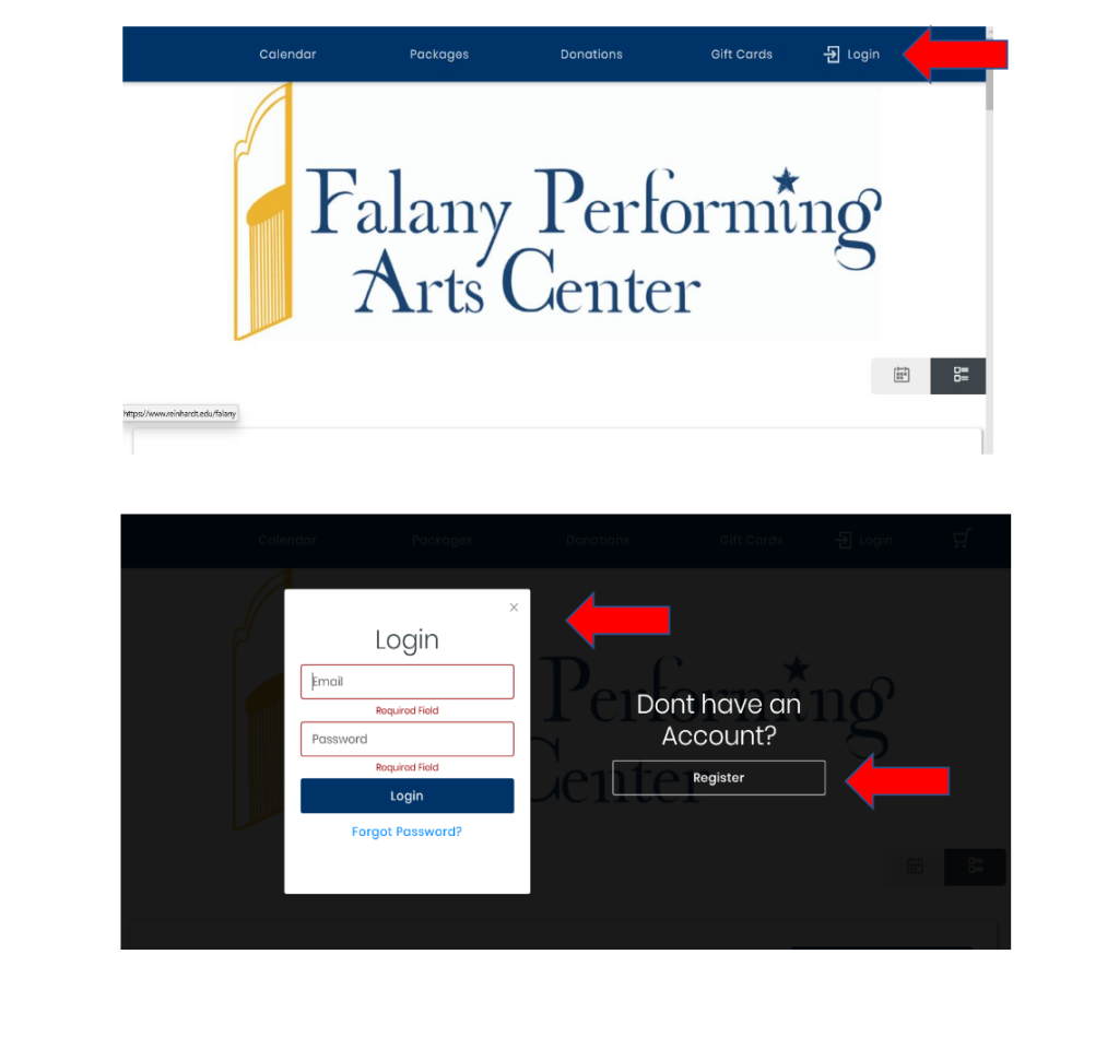 Instructions to order tickets online